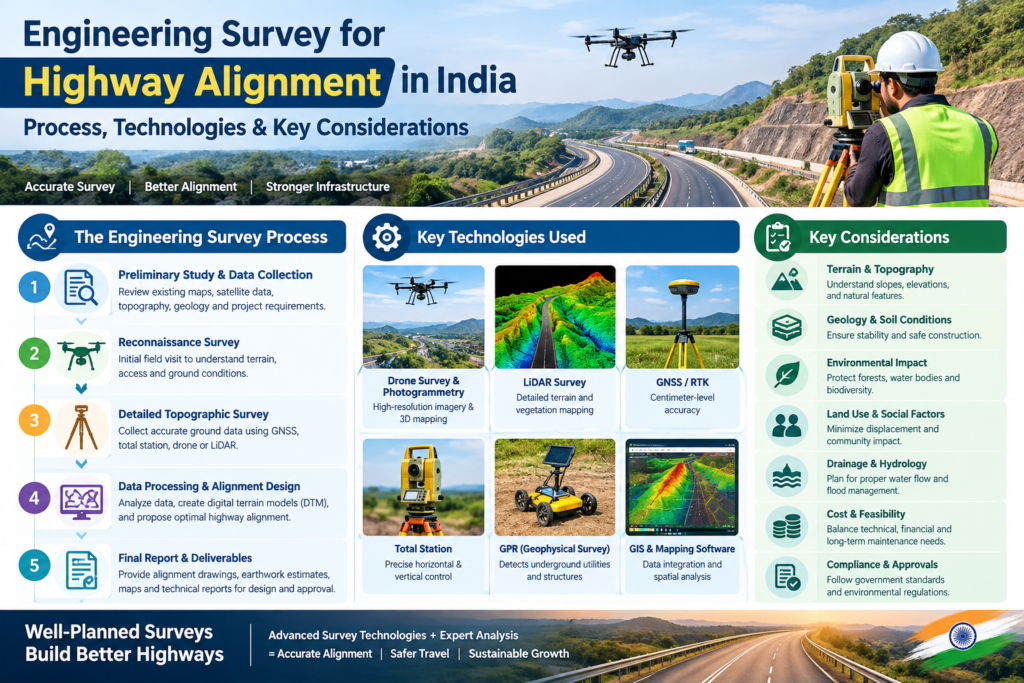 Engineering Survey for Highway Alignment in India