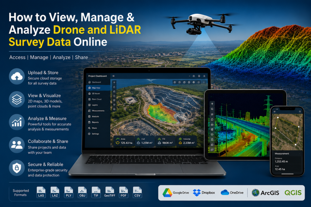 How to View, Manage & Analyze Drone and LiDAR Survey Data Online